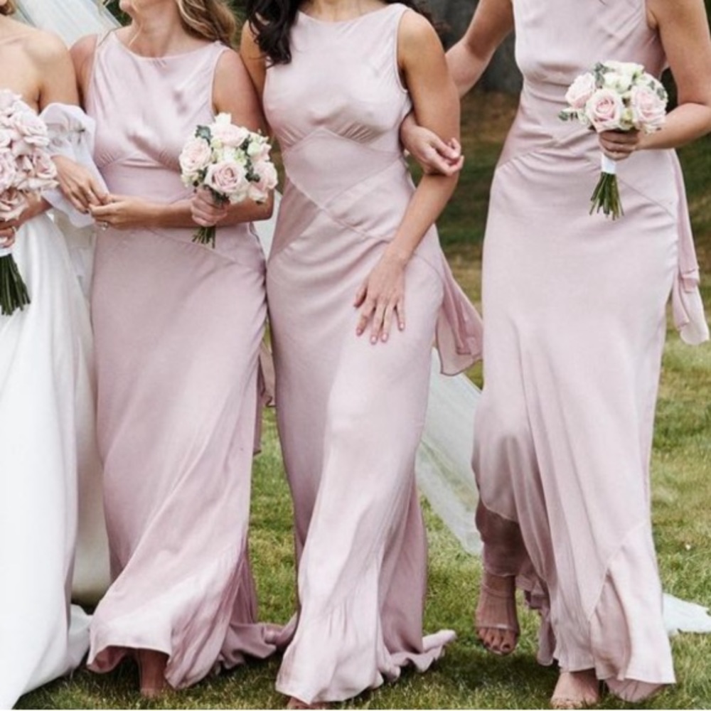 Ghost UK size 8 US size 4 blush pink dress. Worn once for a bridesmaids dress.